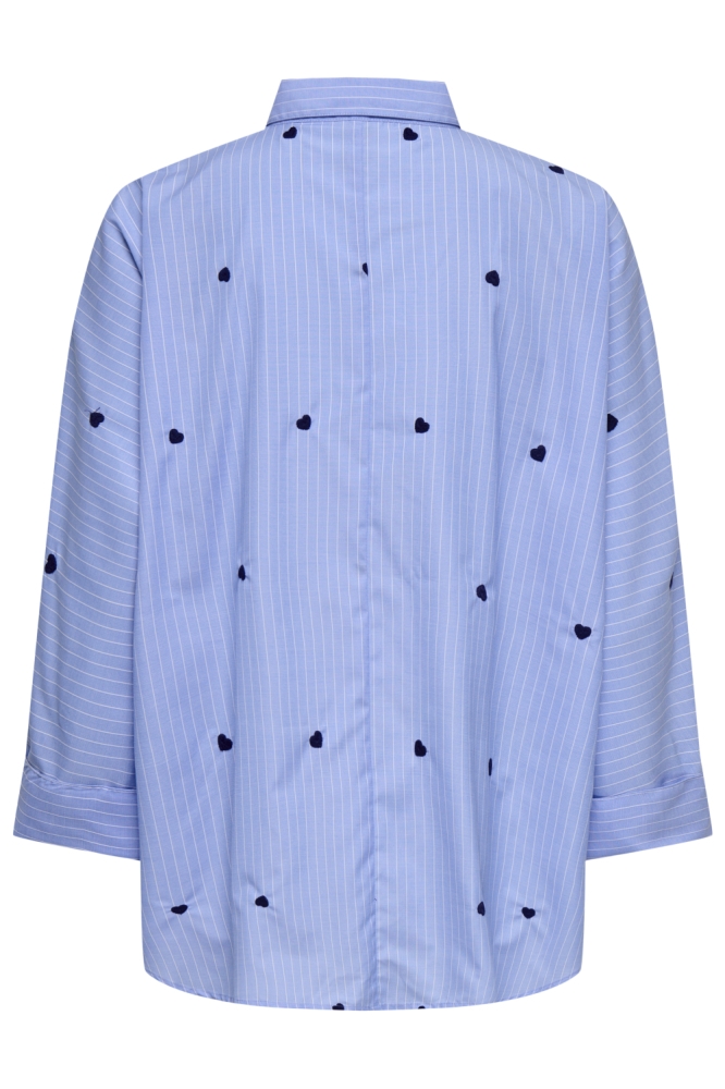 ONLNEW LINA GRACE LS STR EMB SHIRT 15344336 Moonlight Blue/STRIPE MIDNIGHT